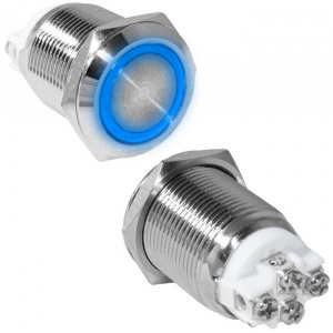 кнопка антивандальная ruichi gq19f-10ze/b/n, off-on, рабочая температура -25…+55 °c, никелированная 