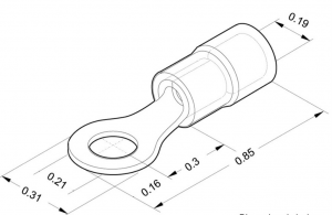 наконечник кольцевой bp-m5 1.50-2.50 мм² м5 синий pc (поликарбонат) юмп/cembre cmbbp-m5