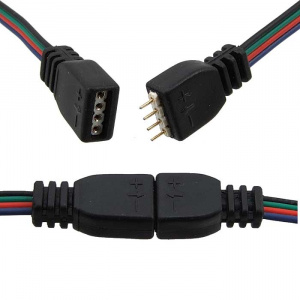сборка негерметичная для светодиодных лент ruichi, led 4p, цвет чёрный, длина 0,3 м