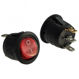 клавишный переключатель ruichi kcd1-101n-5-c3-r/3p, on-off