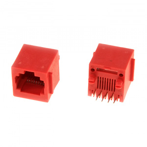 разъём rj ruichi tj3-8p8c красный под пайку
