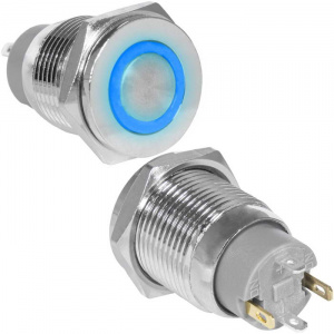 кнопка антивандальная ruichi gq16pf-10ze/j/b/n, off-on, рабочая температура -25…+55 °c, никелированн
