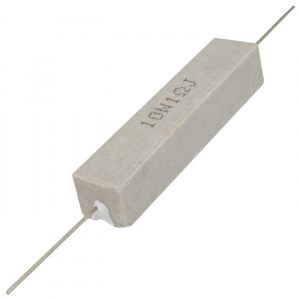 мощный постоянный резистор ruichi rx27-1 1 ом 10w 5% / sqp10, керамо-цементный  корпус