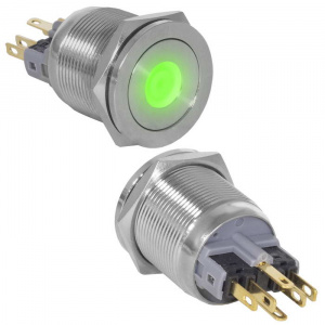 кнопка антивандальная ruichi gq22pf-11zd/g/n, on-off+off-on, рабочая температура -25…+55 °c, никелир