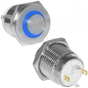 кнопка антивандальная ruichi gq16ph-10e/j/b/n, off-(on), рабочая температура -25…+55 °c, никелирован
