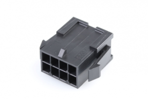 колодка пластиковая mmf-2x04m „папа“ 8 pin шаг 3.00мм черный 5.0a 250в на панель  molex 43020-0800
