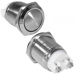 кнопка антивандальная ruichi gq19sb-10z/n, off-on, рабочая температура -25…+55 °c, никелированная ла