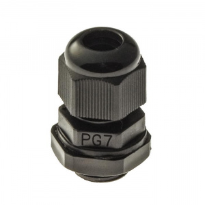 кабельный ввод ruichi pg 7 (ip 54) чёрный, полиамид