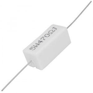 мощный постоянный резистор ruichi rx27-1 470 ом 5w 5% / sqp5, керамо-цементный  корпус