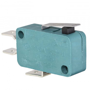 микропереключатель с короткой планкой ruichi kw3-02-05, 19.8х10.3х27.8 мм, on-(on), spdt 3p, 250 в, 