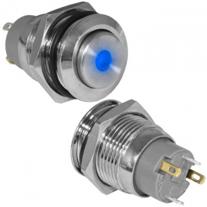 кнопка антивандальная ruichi gq16h-10z/j/b/n, off-on, рабочая температура -25…+55 °c, никелированная