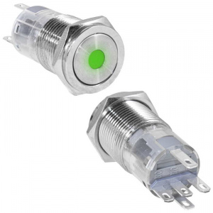 кнопка антивандальная ruichi las2gqpf-11zd/g/n, on-on, рабочая температура -25…+55 °c, никелированна