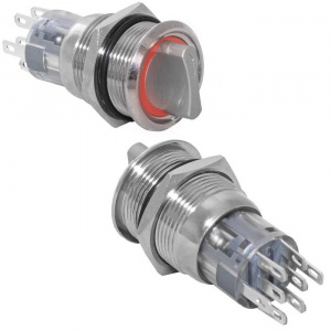 кнопка антивандальная ruichi las1-agq-11x/31/r/n, on-on, рабочая температура -25…+55 °c, никелирован