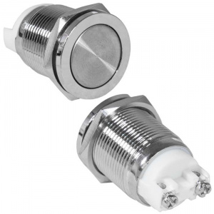 кнопка антивандальная ruichi gq19sph-10z/n, off-on, рабочая температура -25…+55 °c, никелированная л