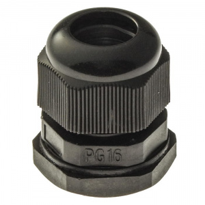 кабельный ввод ruichi pg16 (ip 54) чёрный, полиамид