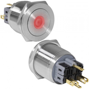 кнопка антивандальная ruichi gq25pf-11zd/r/n, on-off+off-on, рабочая температура -25…+55 °c, никелир