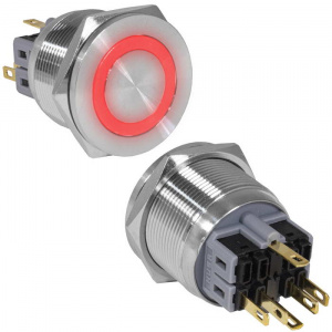 кнопка антивандальная ruichi gq25pf-11e/r/n, on-(off)+off-(on), рабочая температура -25…+55 °c, нике