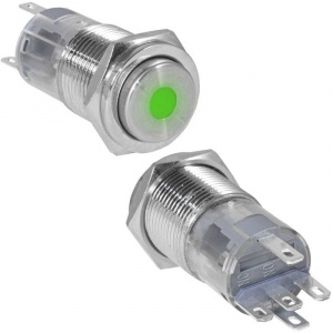 кнопка антивандальная ruichi las2gqph-11d/g/n, on-(on), рабочая температура -25…+55 °c, никелированн