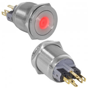 кнопка антивандальная ruichi gq22pf-11zd/r/n, on-off+off-on, рабочая температура -25…+55 °c, никелир