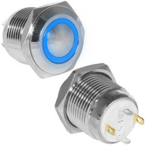 кнопка антивандальная ruichi gq16b-10e/j/b/n, off-(on), рабочая температура -25…+55 °c, никелированн