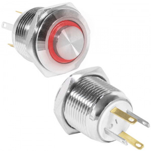 кнопка антивандальная ruichi gq16h-10e/jl/r/n, off-(on), рабочая температура -25…+55 °c, никелирован