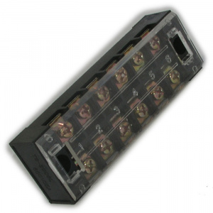 клеммная колодка винтовая с крышкой ruichi tb-3506, 12 контактов, м4, 35 а, 600 в, 8 awg, 10 мм2, ко