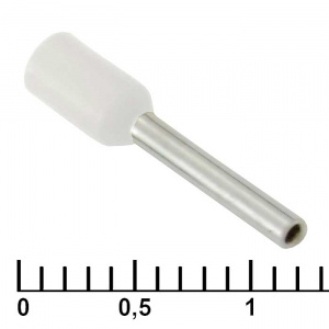 наконечник на кабель ruichi dn00710, 1.2x10 мм, белый