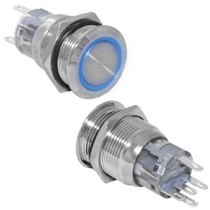 кнопка антивандальная ruichi las1-agq-11e/b/n, on-(on), рабочая температура -25…+55 °c, никелированн