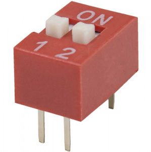 dip-переключатель ruichi ds-02, серия swd 1-2, 25 ма, 24 в, 50 мом, 2 (on-off) с шагом 2,54 мм, 6.9х