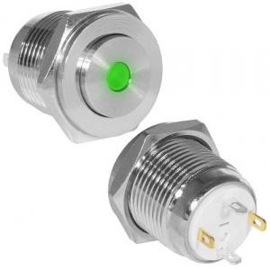 кнопка антивандальная ruichi gq16ph-10d/j/g/n, off-(on), рабочая температура -25…+55 °c, никелирован