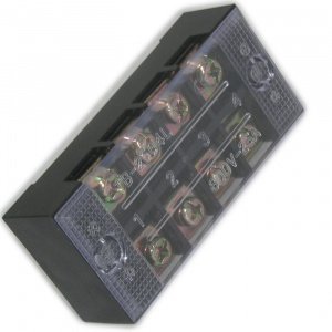 клеммная колодка винтовая с крышкой ruichi tb-2504, 8 контактов, м4, 25 а, 600 в, 10 awg, 6 мм2, кор