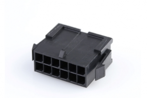 колодка пластиковая mmf-2x06m „папа“ 12 pin шаг 3.00мм черный 5.0a 250в на панель  molex 43020-1200