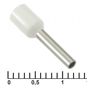 наконечник на кабель ruichi dn01510, белый, 1.7x10 мм, 1.5 мм2