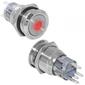 кнопка антивандальная ruichi las1-agq-11d/r/n, on-(on), рабочая температура -25…+55 °c, никелированн