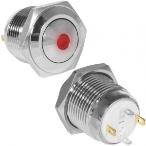 кнопка антивандальная ruichi gq16b-10d/j/r/n, off-(on), рабочая температура -25…+55 °c, никелированн