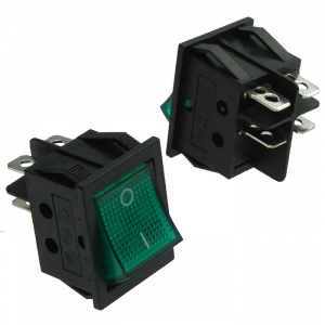 клавишный переключатель ruichi kcd4-201n-c3-g/4p, on-off