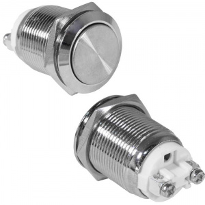 кнопка антивандальная ruichi gq19sh-10z/n, off-on, рабочая температура -25…+55 °c, никелированная ла
