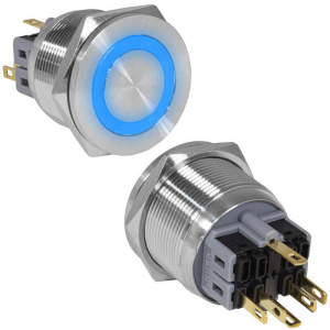 кнопка антивандальная ruichi gq25pf-11ze/b/n, on-off+off-on, рабочая температура -25…+55 °c, никелир