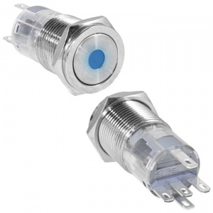 кнопка антивандальная ruichi las2gqpf-11d/b/n, on-(on), рабочая температура -25…+55 °c, никелированн
