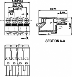 разъем 2edgkd-5.0 6 pin  2.5 мм² зеленый 10 а 300 v degson 2edgkd-5.0-06p-14-00a(h)