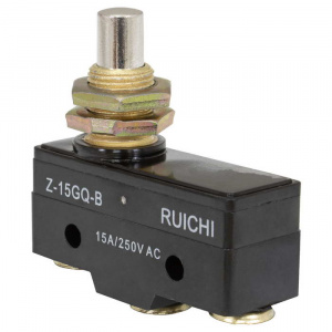 микропереключатель с толкателем ruichi z-15gq-b, on-(on) 3p, 15 a, 250 в