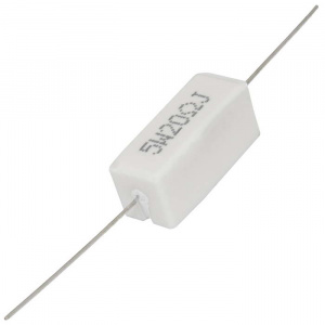 мощный постоянный резистор ruichi rx27-1 20 ом 5w 5% / sqp5, керамо-цементный корпус