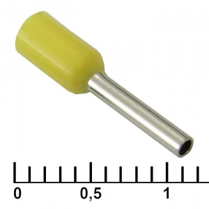 наконечник на кабель ruichi dn00708, жёлтая, 1.2x8 мм