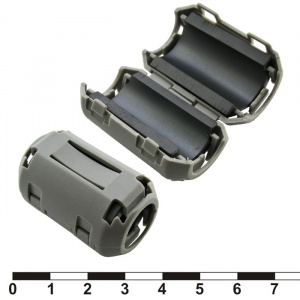 фильтр ферритовый на провод ruichi zcat2436-1330a, серый, в корпусе