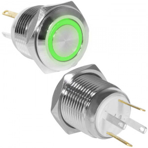 кнопка антивандальная ruichi gq16b-10e/jl/g/n, off-(on), рабочая температура -25…+55 °c, никелирован