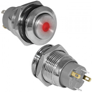 кнопка антивандальная ruichi gq16h-10z/j/r/n, off-on, рабочая температура -25…+55 °c, никелированная