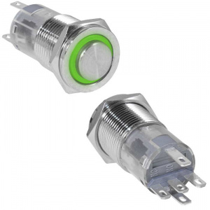 кнопка антивандальная ruichi las2gqph-11e/g/n, on-(on), рабочая температура -25…+55 °c, никелированн