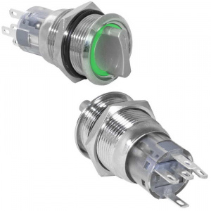 кнопка антивандальная ruichi las1-agq-11x/21/g/n, on-on, рабочая температура -25…+55 °c, никелирован