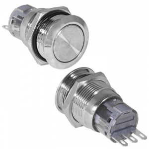 кнопка антивандальная ruichi las1-ago-11z/n, on-on, рабочая температура -25…+55 °c, никелированная л