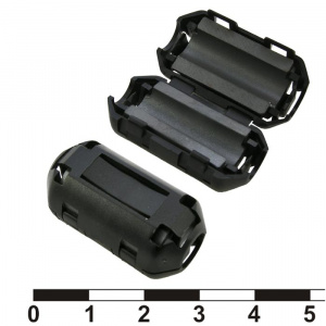 фильтр ферритовый на провод ruichi zcat1730-0730a-bk, чёрный, в корпусе